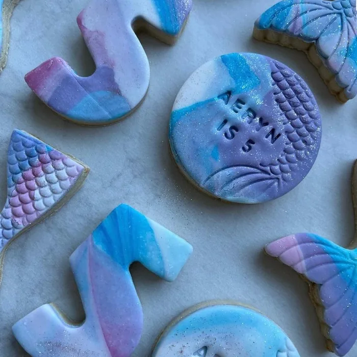 Colourful personalised celebration cookies