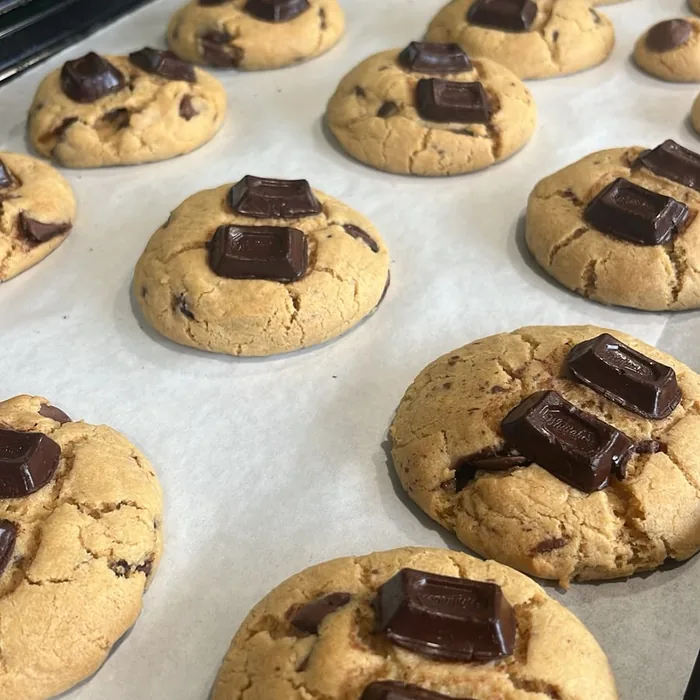 Tray of freshly baked cookies