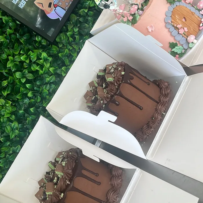 Boxes of slices ready for collection